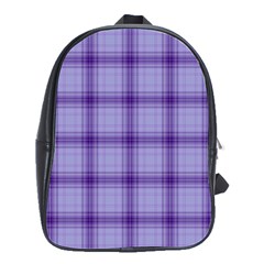 Purple Plaid Original Traditional School Bag (Large)