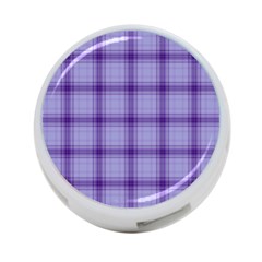 Purple Plaid Original Traditional 4-Port USB Hub (One Side)