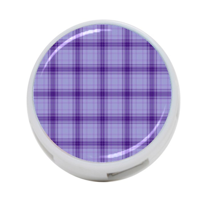 Purple Plaid Original Traditional 4-Port USB Hub (Two Sides) 