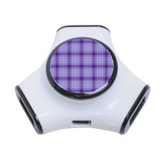 Purple Plaid Original Traditional 3-Port USB Hub