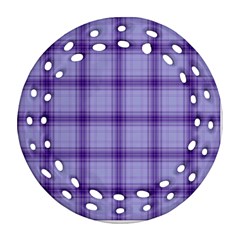 Purple Plaid Original Traditional Ornament (round Filigree) by BangZart