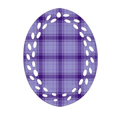 Purple Plaid Original Traditional Oval Filigree Ornament (Two Sides)