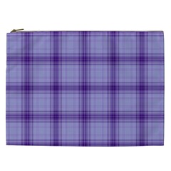 Purple Plaid Original Traditional Cosmetic Bag (XXL) 