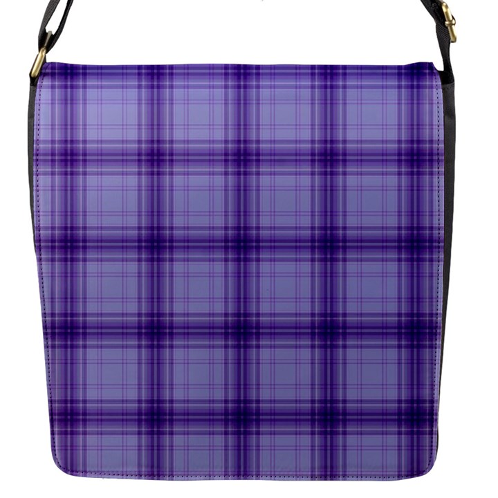 Purple Plaid Original Traditional Flap Messenger Bag (S)