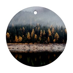 Trees Plants Nature Forests Lake Ornament (round) by BangZart