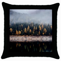 Trees Plants Nature Forests Lake Throw Pillow Case (black) by BangZart