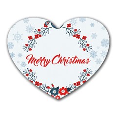 Merry Christmas Christmas Greeting Heart Mousepads by BangZart