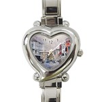 Venice Small Town Watercolor Heart Italian Charm Watch Front