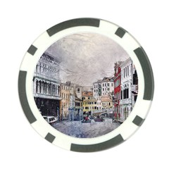 Venice Small Town Watercolor Poker Chip Card Guard by BangZart