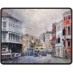 Venice Small Town Watercolor Double Sided Fleece Blanket (Medium)  58.8 x47.4  Blanket Front