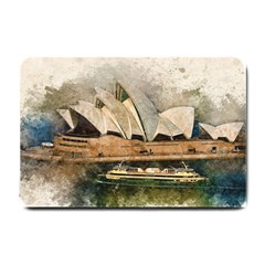 Sydney The Opera House Watercolor Small Doormat  by BangZart
