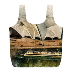 Sydney The Opera House Watercolor Full Print Recycle Bags (l) 