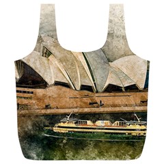 Sydney The Opera House Watercolor Full Print Recycle Bags (l) 