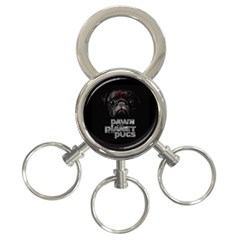 Dawn Of The Planet Of The Pugs 3-ring Key Chains by Bigfootshirtshop