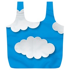 Clouds Sky Background Comic Full Print Recycle Bags (l)  by BangZart