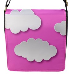 Clouds Sky Pink Comic Background Flap Messenger Bag (s)