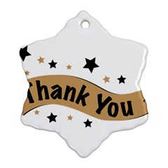 Thank You Lettering Thank You Ornament Banner Snowflake Ornament (two Sides) by BangZart