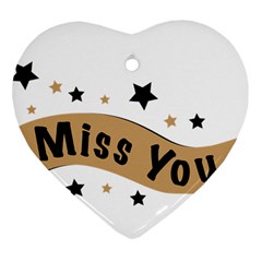 Lettering Miss You Banner Heart Ornament (two Sides) by BangZart