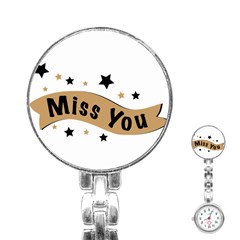 Lettering Miss You Banner Stainless Steel Nurses Watch