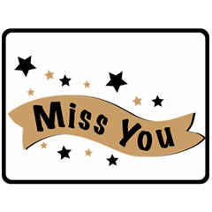 Lettering Miss You Banner Double Sided Fleece Blanket (large) 