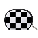 Grid Domino Bank And Black Accessory Pouches (Small)  Back