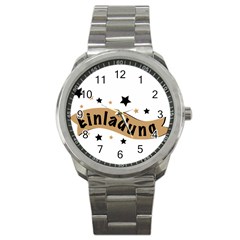 Einladung Lettering Invitation Banner Sport Metal Watch by BangZart