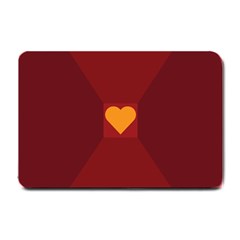 Heart Red Yellow Love Card Design Small Doormat  by BangZart