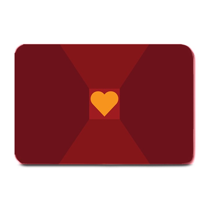 Heart Red Yellow Love Card Design Plate Mats