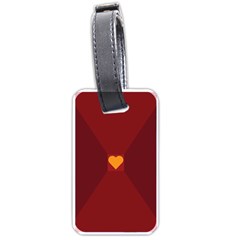Heart Red Yellow Love Card Design Luggage Tags (one Side)  by BangZart