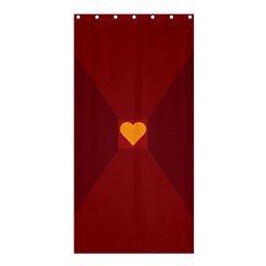 Heart Red Yellow Love Card Design Shower Curtain 36  X 72  (stall)  by BangZart