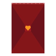 Heart Red Yellow Love Card Design Shower Curtain 48  X 72  (small)  by BangZart