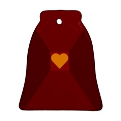 Heart Red Yellow Love Card Design Bell Ornament (two Sides) by BangZart