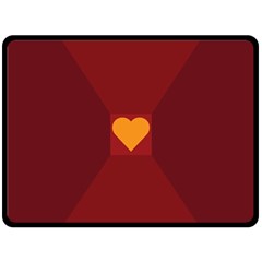 Heart Red Yellow Love Card Design Double Sided Fleece Blanket (large) 