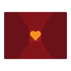 Heart Red Yellow Love Card Design Double Sided Flano Blanket (mini) 