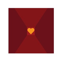 Heart Red Yellow Love Card Design Small Satin Scarf (square)