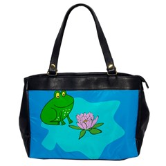 Frog Flower Lilypad Lily Pad Water Office Handbags by BangZart