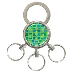 Green Abstract Geometric 3-ring Key Chains by BangZart