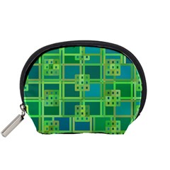 Green Abstract Geometric Accessory Pouches (small) 