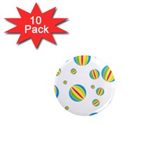 Balloon Ball District Colorful 1  Mini Magnet (10 Pack)  by BangZart