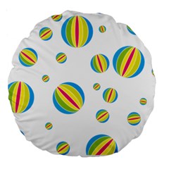 Balloon Ball District Colorful Large 18  Premium Flano Round Cushions