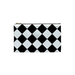 Grid Domino Bank And Black Cosmetic Bag (small)  by BangZart