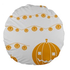 Pumpkin Halloween Deco Garland Large 18  Premium Round Cushions