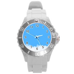 Sky Blue Blue Sky Clouds Day Round Plastic Sport Watch (l) by BangZart