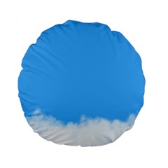 Sky Blue Blue Sky Clouds Day Standard 15  Premium Flano Round Cushions