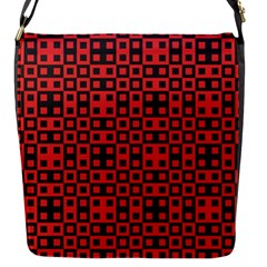 Abstract Background Red Black Flap Messenger Bag (s)