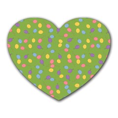 Balloon Grass Party Green Purple Heart Mousepads by BangZart