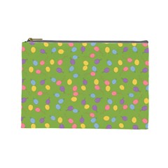 Balloon Grass Party Green Purple Cosmetic Bag (Large) 