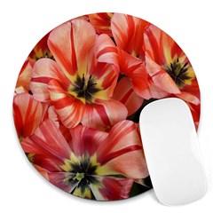 Tulips Flowers Spring Round Mousepads by BangZart