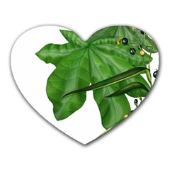 Plant Berry Leaves Green Flower Heart Mousepads by BangZart