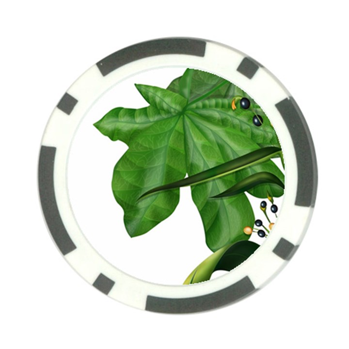 Plant Berry Leaves Green Flower Poker Chip Card Guard